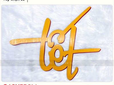 Chữ Tết thư pháp cỡ lớn bằng gỗ 55 - 70cm Kiểu 1 [Gỗ nhẹ - 1 - 2 lớp] CHU-GO-20